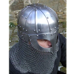 Viking Helmet Battle Armor 16G Steel And Chainmail -Knife & Sword IN2215 63270.1564501271