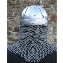 Viking Helmet Battle Armor 16G Steel And Chainmail
