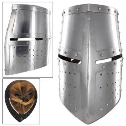 Great Helm Iron Cross Helmet -Knife & Sword IN2252 47185.1564502502