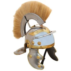 Imperial Roman Centurion Helmet With Blonde Plume -Knife & Sword IN2276 90630.1564503164