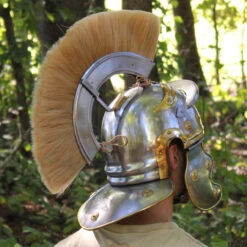 Imperial Roman Centurion Helmet With Blonde Plume -Knife & Sword IN2276 14778.1564503164