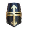 Knights Templar Brass Trimmed Crusader Practice Helmet Without Liner | Black |
