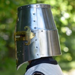 Knights Templar Brass Trimmed Crusader Practice Helmet Without Liner -Knife & Sword IN60635 54066.1598042475