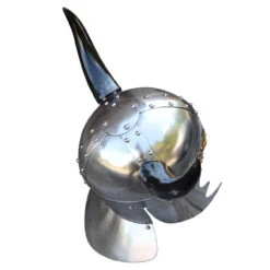 Viking Leader 18 Gauge Steel Helmet With Horns 9 Viking Leader 18 Gauge Steel Helmet With Horns -Knife & Sword IN60647 51784.1571669270