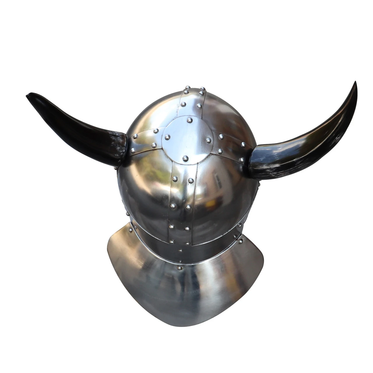 Viking Leader 18 Gauge Steel Helmet With Horns 4 Viking Leader 18 Gauge Steel Helmet With Horns - Image 4