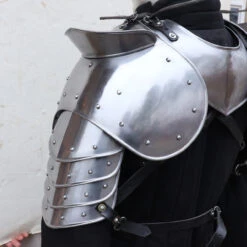 Medieval Warrior Riveted Pauldrons With Sword Breakers -Knife & Sword IN60648 49114.1583420276