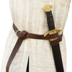 Merchants Premium Leather Double Strap Sword Belt -Knife & Sword IN6428BR 39516.1564503181