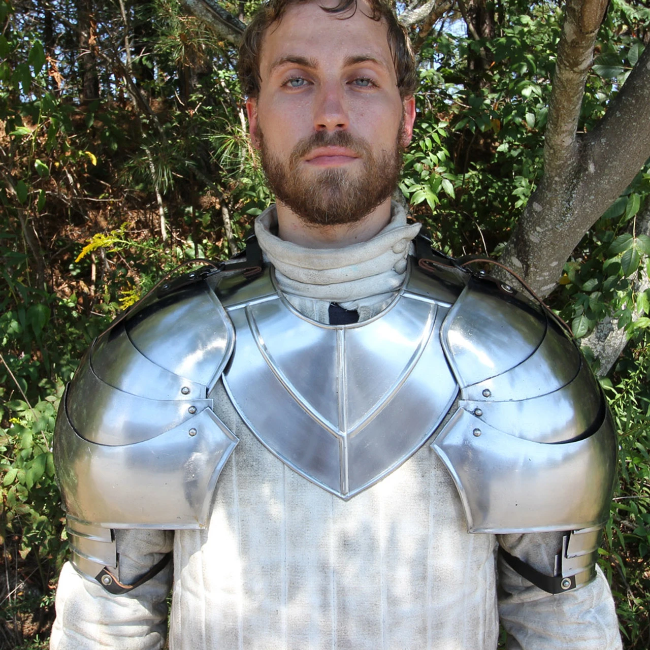 Medieval 18g Steel Avenger Pauldrons Set 2 Medieval 18g Steel Avenger Pauldrons Set - Image 2