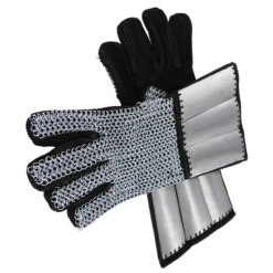 Medieval Holy Land And Defender Chainmail Gauntlets With Plates