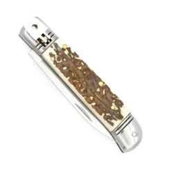 Automatic Focus On Realism Lever Lock Faux Staghorn Handle Knife -Knife & Sword LV2455 15119.1661802105