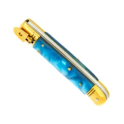 Elusive Horizon Switchblade Lever Lock Automatic Knife | Pearl Blue Handle & Gold Hardware 8 Elusive Horizon Switchblade Lever Lock Automatic Knife | Pearl Blue Handle & Gold Hardware -Knife & Sword LV2468 09142.1661804080