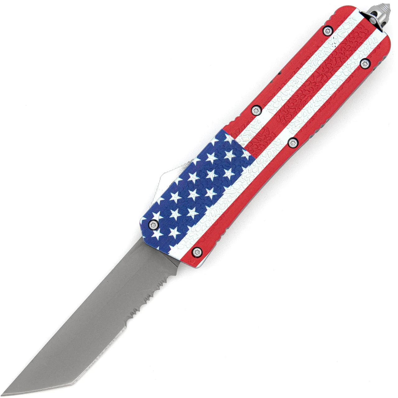 One Nation Automatic Tanto OTF Out The Front American Flag Finish Knife 1 One Nation Automatic Tanto OTF Out The Front American Flag Finish Knife
