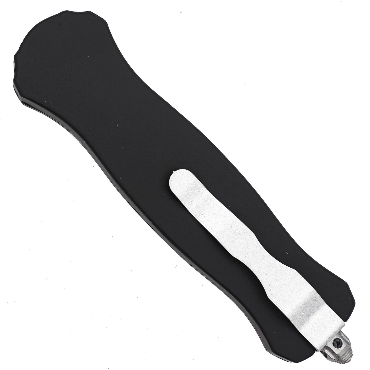 Moon In Heavens Automatic Tanto Damascus Blade OTF Knife W/ Matte Black Handle & Textured Center Switch 3 Moon In Heavens Automatic Tanto Damascus Blade OTF Knife W/ Matte Black Handle & Textured Center Switch - Image 3