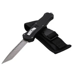 Moon In Heavens Automatic Tanto Damascus Blade OTF Knife W/ Matte Black Handle & Textured Center Switch 7 Moon In Heavens Automatic Tanto Damascus Blade OTF Knife W/ Matte Black Handle & Textured Center Switch -Knife & Sword PA2764SL 04 53399.1689952977