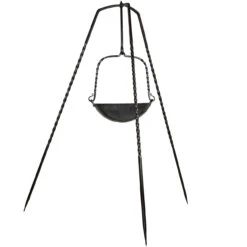 Ruler Feast Medieval Camping Outdoor Cooking Food Prep 56.5 Inch Forged Iron Tripod W/ Adjustable Pot Hook -Knife & Sword PKST3060 012 95226.1692909366