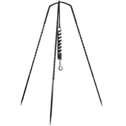 Ruler Feast Medieval Camping Outdoor Cooking Food Prep 56.5 Inch Forged Iron Tripod W/ Adjustable Pot Hook -Knife & Sword PKST3060 06 40016.1692909366