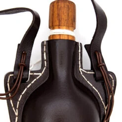 Hand Crafted Genuine Bovine Leather Costrel Wineskin Flask -Knife & Sword SAMP150 47340.1680273338