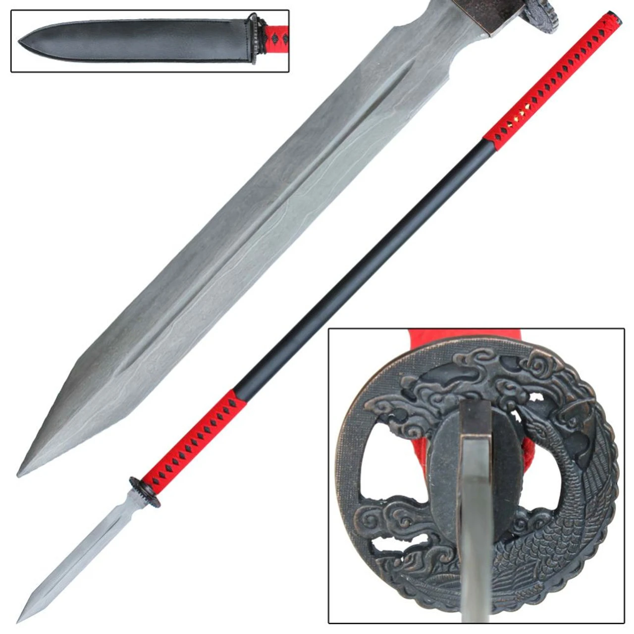 Damascus Steel Japanese Yari 3 Damascus Steel Japanese Yari - Image 3