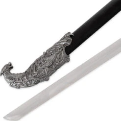 Sea Of Flames Dragon Serpent Silver Ceremonial Royal Dynasty Saber Sword W/ Hard Scabbard -Knife & Sword SS2729 94510.1682449861