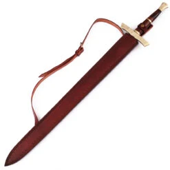 Elite Duelist Damascus Sword Floral Engraved Brass Guard And Pommel Leather Sheath Included -Knife & Sword SSD2262 43375.1595341308