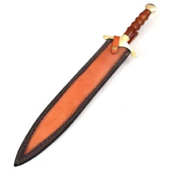 Skärva Hand Forged Damascus Steel Leaf Blade Short Sword -Knife & Sword SSD2675 97697.1642782856