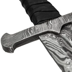 Devoted Guidance Medieval Inspired Full Tang Hand Forged Damascus Steel Templar Sword W/ Genuine Leather Sheath -Knife & Sword SSD3165 04 01711.1693322062