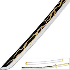 Art Of Thunder Yellow Nichirin Katana | Kimetsu No Yaiba Agatsuma Zenitsu Replica Bamboo Sword -Knife & Sword SW1514 70401.1665758454