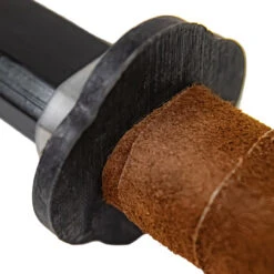 Edo Classic Sheesham Wood Full Tang Training Practice Pretend Play Bokken Katana W/ Leather Wrapped Handle & Guard -Knife & Sword W3023BK 04 69911.1693578393