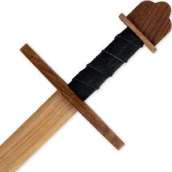 Wooden Replica Viking Practice Sword | Steamed Beech Wood W/ Leather Wrapped Handle | Black Leather 7 Wooden Replica Viking Practice Sword | Steamed Beech Wood W/ Leather Wrapped Handle | Black Leather -Knife & Sword W3067BK 58883.1682622543