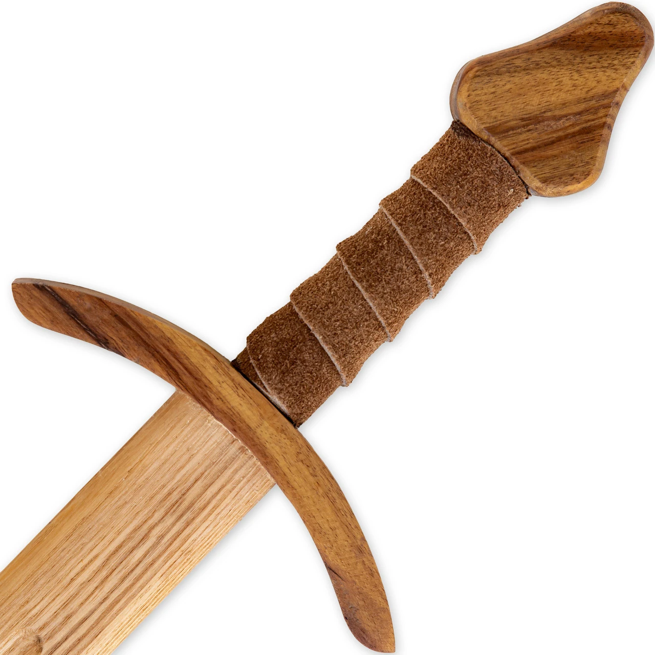 Wooden Replica Knightly Sword | Steamed Beech Wood W/ Leather Wrapped Handle 2 Wooden Replica Knightly Sword | Steamed Beech Wood W/ Leather Wrapped Handle - Image 2