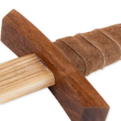 Steamed Beech Wood Replica Arming Sword |Triangular Pommel & Leather Wrapped Handle -Knife & Sword W3069BR 14098.1682604239