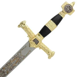 King Solomon Medieval Crusader Replica Longsword - Black -Knife & Sword WG891 43300.1564501633