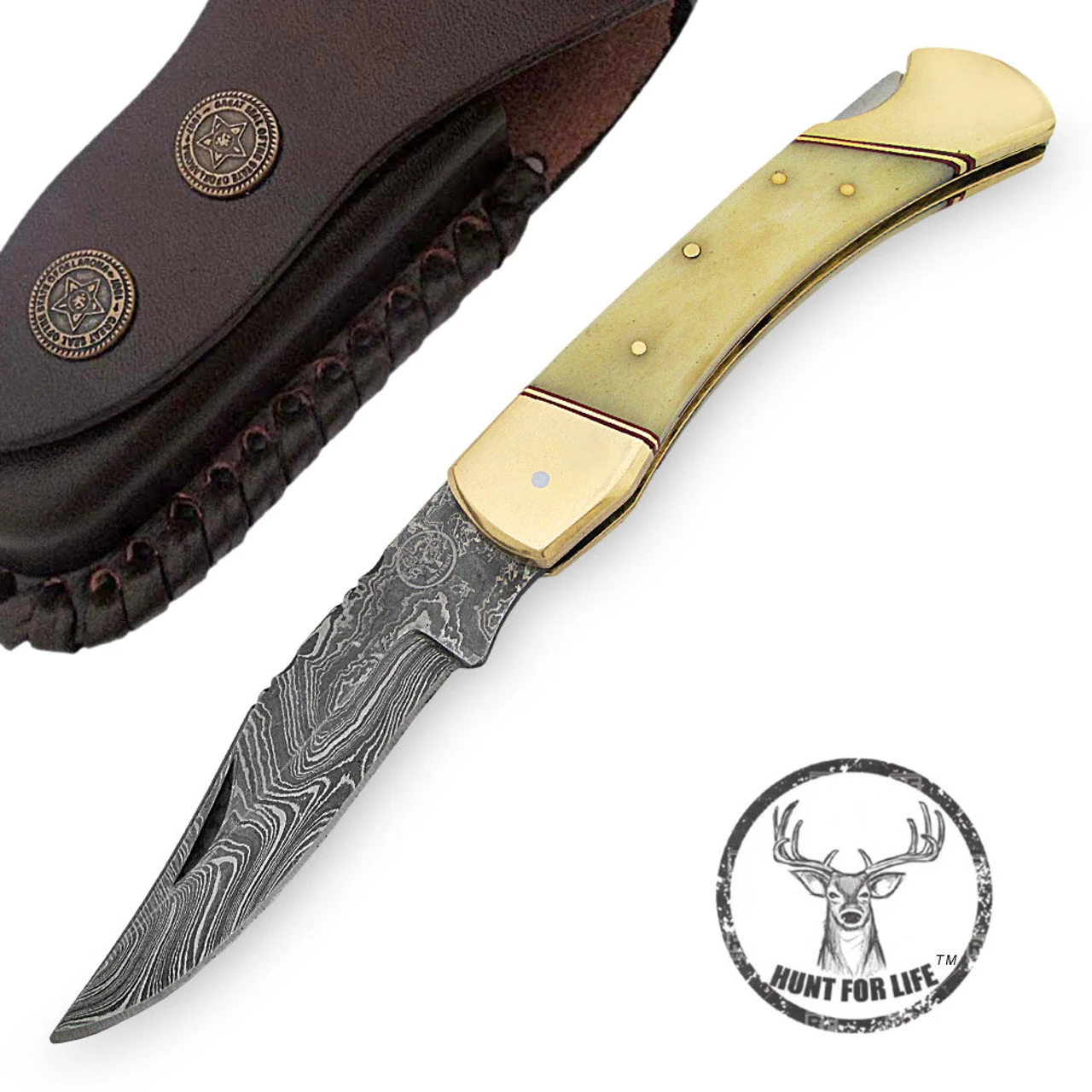 Hunt For Life Lockback Walker Hound Pocket Knife 2 Hunt For Life Lockback Walker Hound Pocket Knife - Image 2
