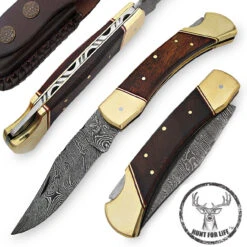 Hunt For Life Alpine Zone Damascus Steel Lockback Knife -Knife & Sword dm2073w 54166.1564504196