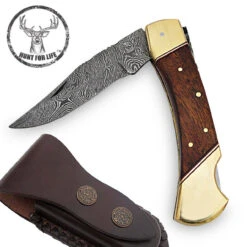 Hunt For Life Alpine Zone Damascus Steel Lockback Knife -Knife & Sword dm2073w 27685.1564504196