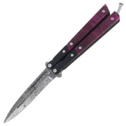 Heavy Duty Quiet Cabernet Damascus Butterfly Knife 5 Heavy Duty Quiet Cabernet Damascus Butterfly Knife -Knife & Sword heavy duty quiet cabernet damascus butterfly knife 1 38968.1564504974