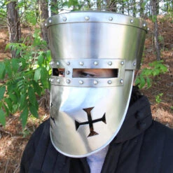 Crusader 16G Pot Helmet With Templar Face Guard -Knife & Sword in2288pl16 98280.1564504021