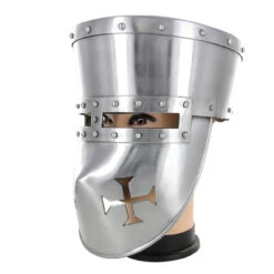 Crusader 16G Pot Helmet With Templar Face Guard -Knife & Sword in2288pl16 13073.1564504021
