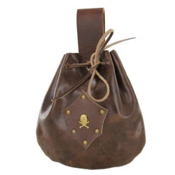 Leather Sea Captains Gentlemans Drawstring Pouch -Knife & Sword in60102 40937.1564504035