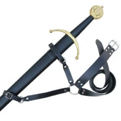 Leather Handmade James Douglas Sword Belt -Knife & Sword in6436bk 41708.1564504001