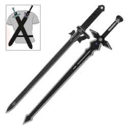 Kiritos Dark Replulser Elucidator Back Sheath Sword Set -Knife & Sword kiritos dark replulser elucidator back sheath sword set 5 06902.1564504226