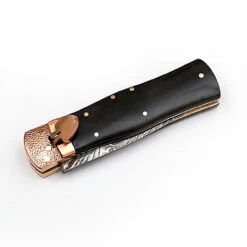 Damascus Steel Black Abyss Lever Lock Knife -Knife & Sword lever lock open prairie damascus knife 9 57104.1598302998