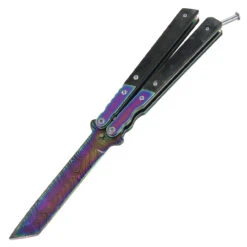 Eye Of The Tiger Rainbow Damascus Steel Butterfly Knife -Knife & Sword sr 8bc5 50bkrb 2 d4 1 42163.1564505002