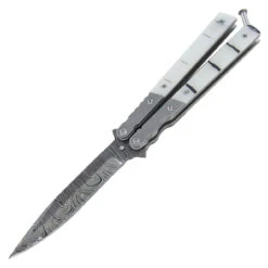 Slashing Fang Damascus Steel Butterfly Fanning Knife