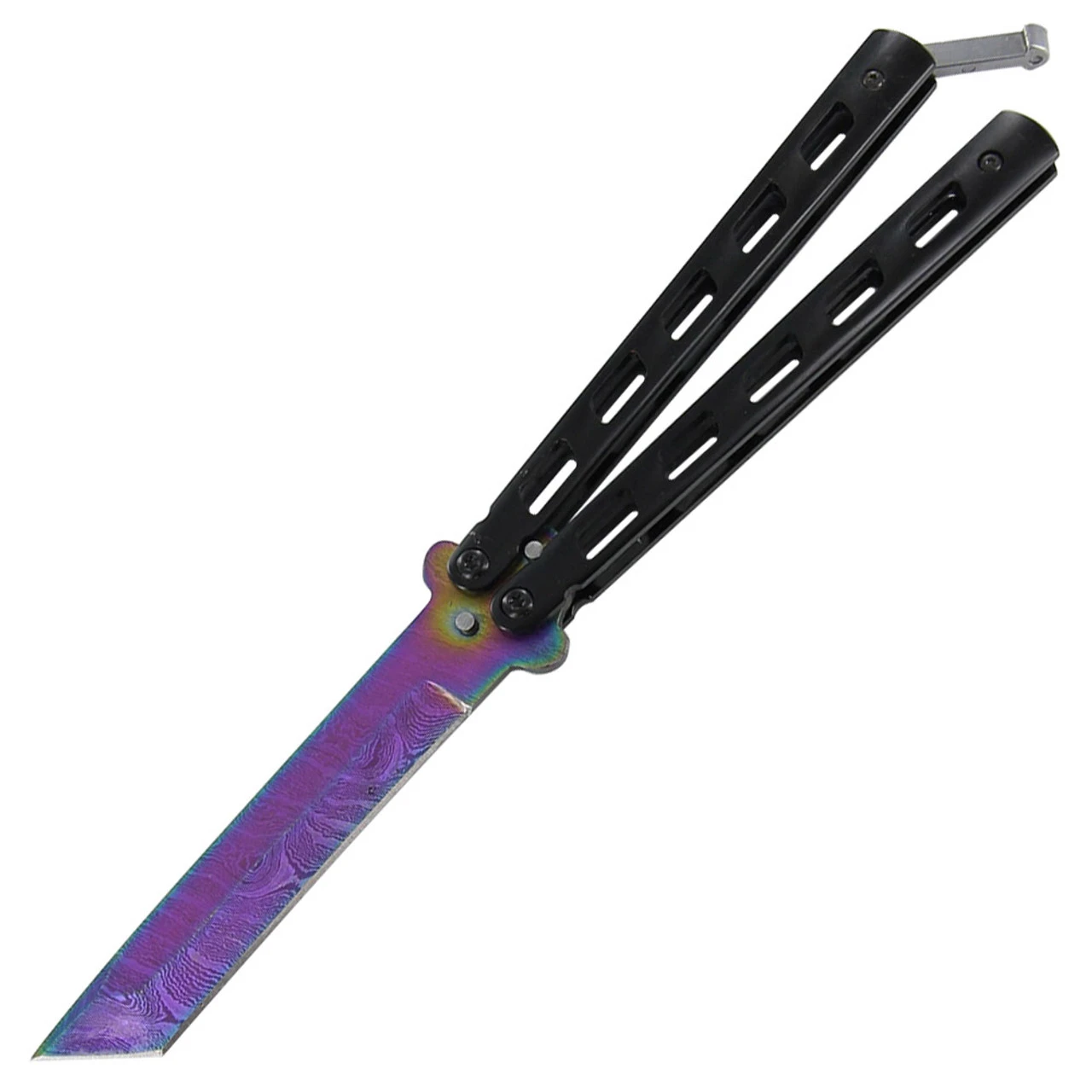 Damascus Steel Frequency Overload Butterfly Knife 1 Damascus Steel Frequency Overload Butterfly Knife